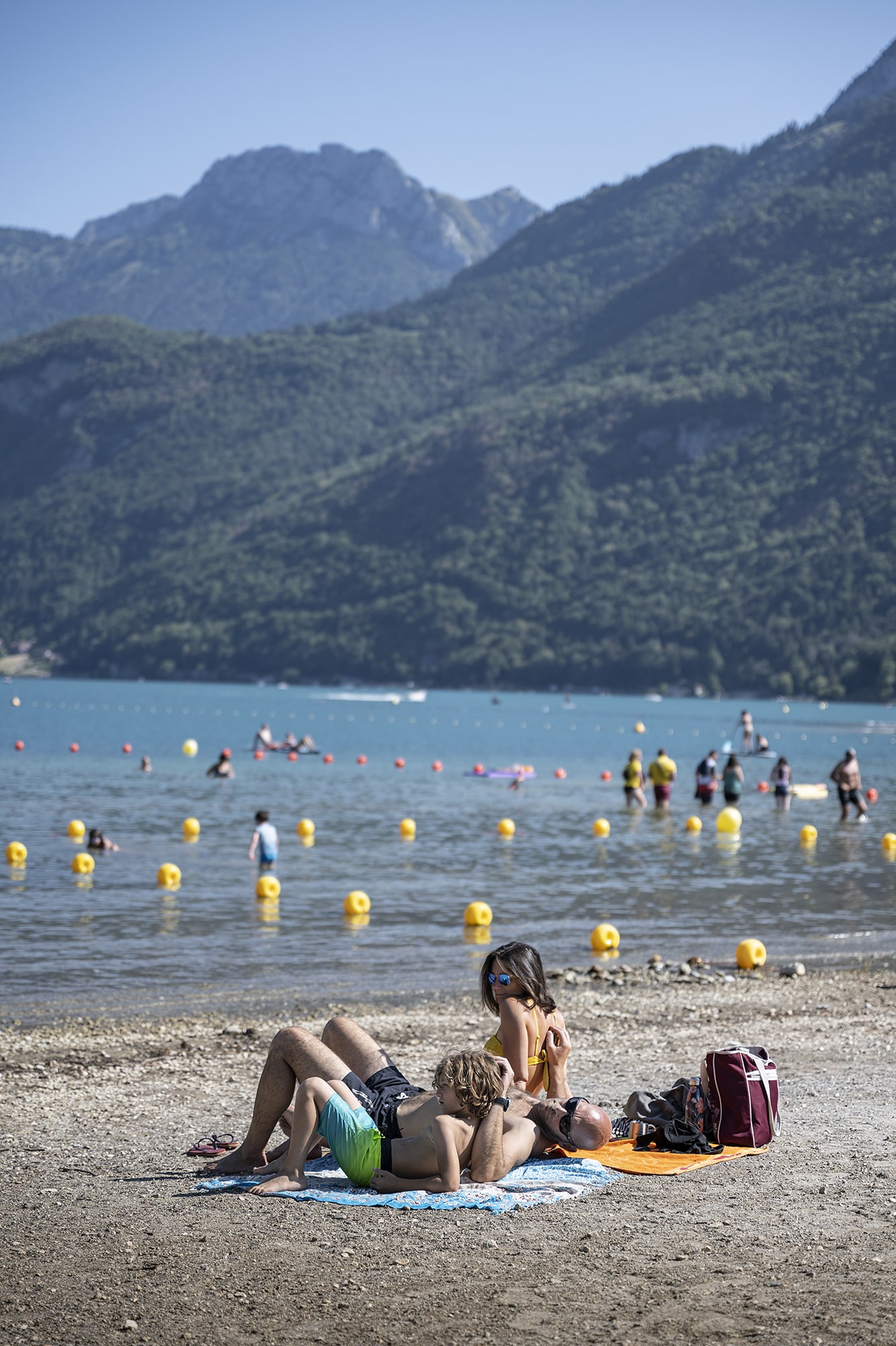 Plage famille au Bout du lac d'Annecy