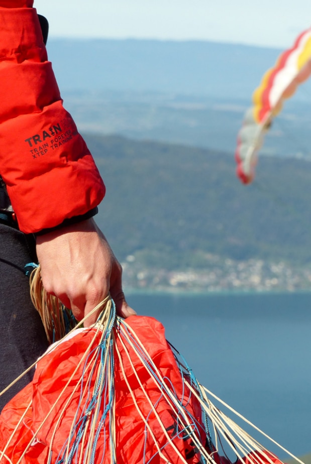 Aeroslide parapente décollage col Forclaz voile