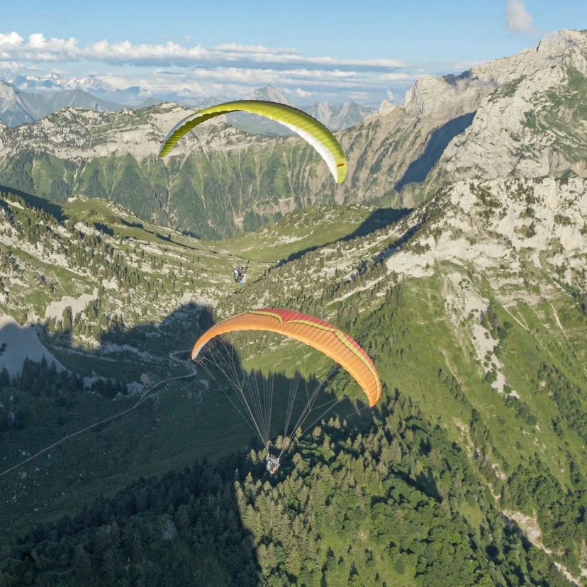 parapente 2 voiles Aeroslide montagnes lac Annecy